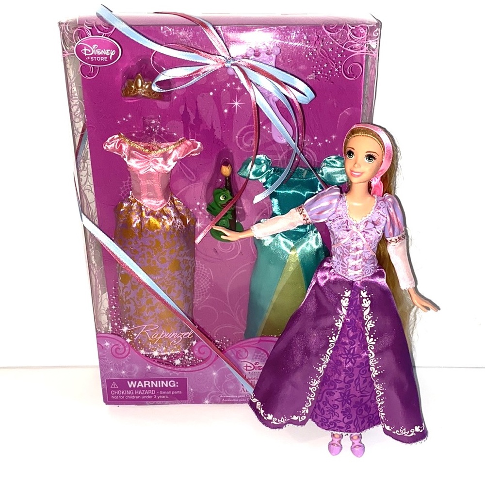 Disney Rapunzel Doll and New In Box Disney Princess Dress set with acces…